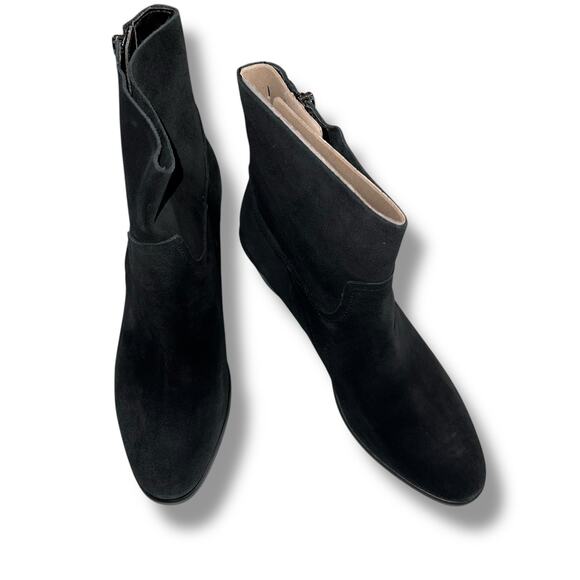 UGG Womens Breeda Suede Ankle Boots Mid Heel Zip Closure Almond Toe Black Sz 9 - Picture 6 of 16